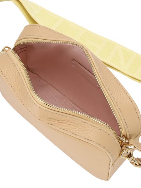 TEBE Schultertasche aus strukturiertem Leder frisches Beige - Damentaschen