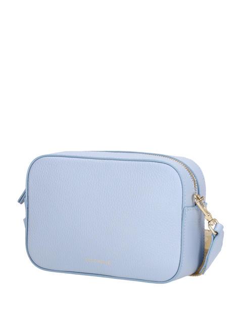 TEBE Schultertasche aus strukturiertem Leder Nebelblau - Damentaschen
