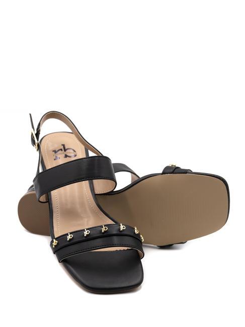 RB METALLIC Flache Slingback-Sandalen Schwarz - Damenschuhe