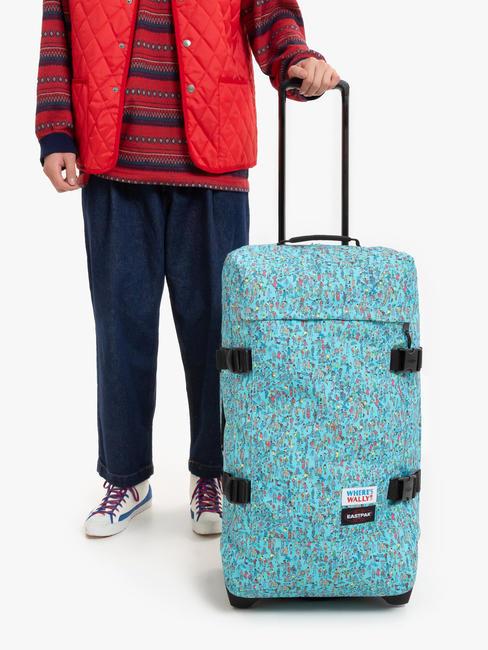 TRANVERZ M Mittlerer Trolley Wally-Muster blau - Halbharte Trolleys