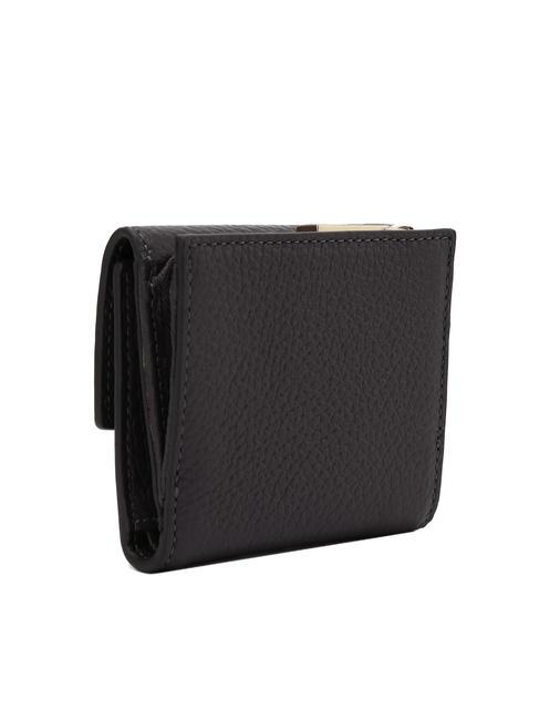METALLIC SOFT Portemonnaie aus genarbtem Leder Schwarz - Brieftaschen Damen