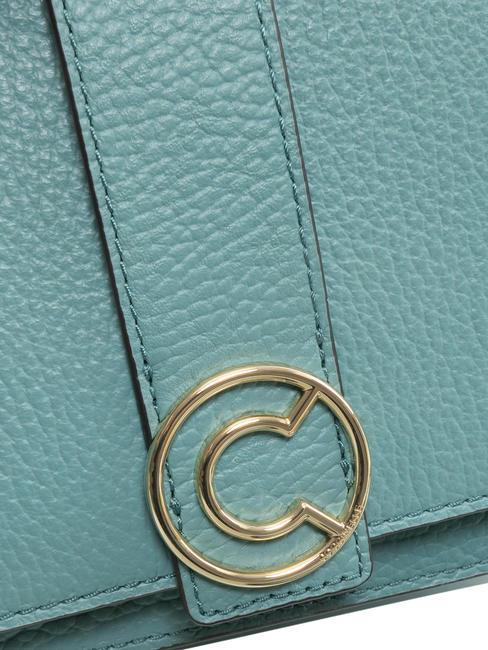 TULIP Umh&auml;ngetasche aus geh&auml;mmertem Leder Aqua - Damentaschen