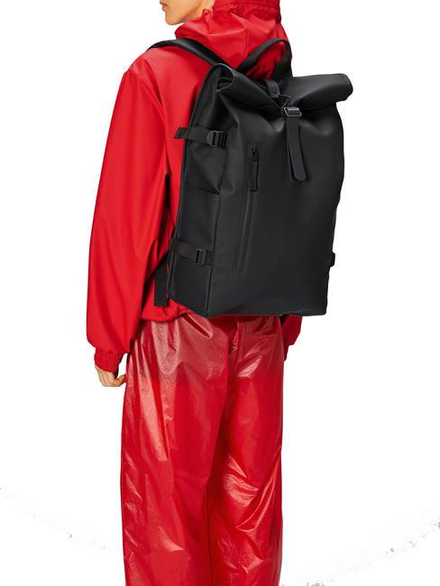 ROLLTOP RUCKSACK Rucksack Schwarz - Rucksäcke für Schule &amp; Freizeit