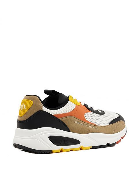 Sneaker running in tessuto tecnico Turnschuhe Holz+Schwarz+Orange - Herrenschuhe