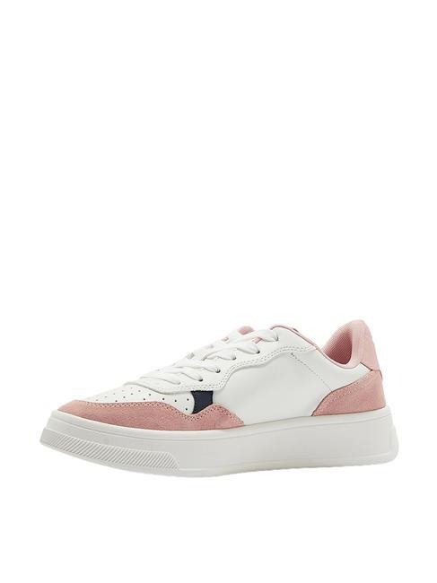 Sneakermitdettagli scamosciati Turnschuhe op.weiß+rose+schwarz - Damenschuhe