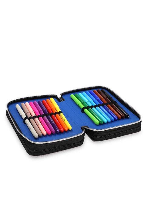 1907 Federmäppchen mit 3 Reißverschlüssen und Schulset Schwarz - Etuis und Zubehör