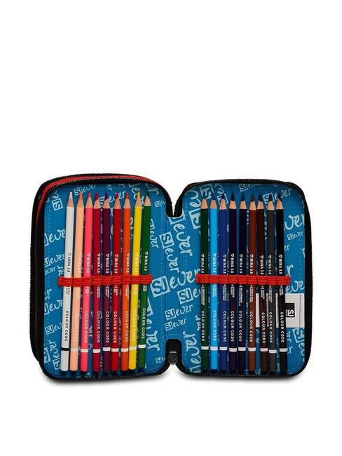 EVER DRIFT BOY Federmäppchen mit 3 Reißverschlüssen und Schulset rot orange - Etuis und Zubehör