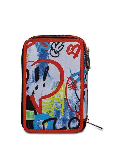 EVER DRIFT BOY Federmäppchen mit 3 Reißverschlüssen und Schulset rot orange - Etuis und Zubehör