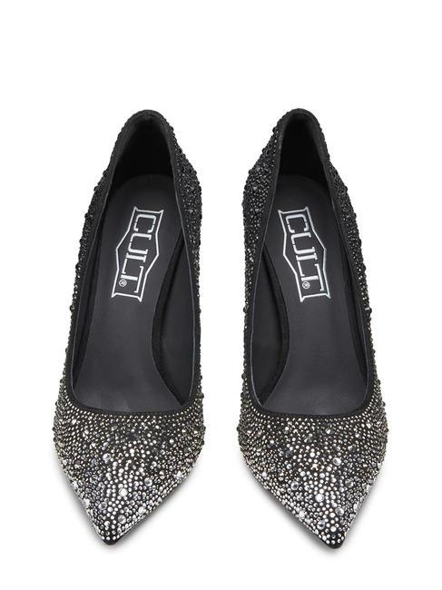 QUEEN 3877 Hohe Pumps mit Kristallen Schwarz - Damenschuhe