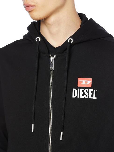 S-GIRK Sweatshirt mit durchgehendem Reißverschluss und Kapuze Schwarz - Sweatshirts Herren