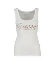 GUESS LOGO GLITTER Tanktop aus Baumwolle purwei&szlig; - T-Shirts und Tops f&uuml;r Damen - 2