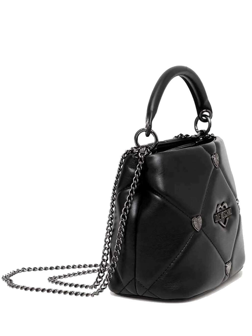 Love Moschino Gold Heart Mini-Handtasche Mit Schultergurt Schwarz 