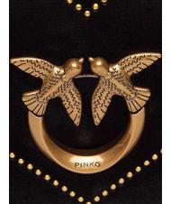 PINKO LOVE CLICK Mini-Samtbeutel mit Nieten schwarz-antikgold - Damentaschen - 4