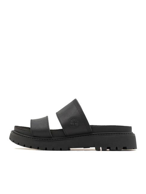 CLAIREMONT WAY Sandale aus Leder schwarzes Vollkorn - Damenschuhe