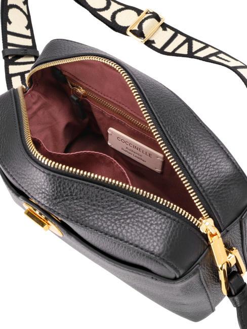 LIYA SIGNATURE Umh&auml;ngetasche aus Leder Schwarz - Damentaschen