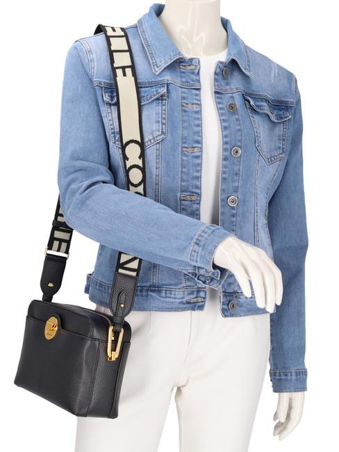 LIYA SIGNATURE Umh&auml;ngetasche aus Leder Schwarz - Damentaschen