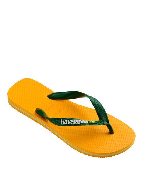 BRASIL LOGO Flip-Flops f&uuml;r Herren Knallgelb - Schuhe Unisex