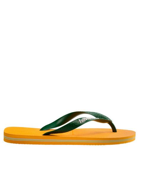 BRASIL LOGO Flip-Flops f&uuml;r Herren Knallgelb - Schuhe Unisex