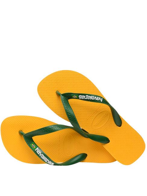 BRASIL LOGO Flip-Flops f&uuml;r Herren Knallgelb - Schuhe Unisex