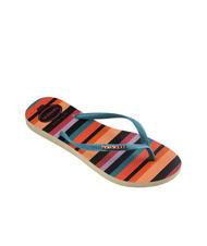 HAVAIANAS SLIM PATCHWORK Flip-Flops beige stroh/blau - Damenschuhe - 3