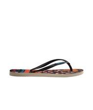 HAVAIANAS SLIM PATCHWORK Flip-Flops beige/schwarz - Damenschuhe - 2
