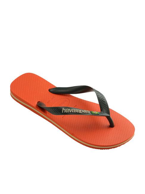BRASIL LOGO Flip-Flops für Herren Sonnenuntergangsorange - Schuhe Unisex