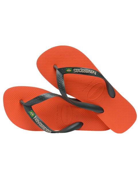 BRASIL LOGO Flip-Flops für Herren Sonnenuntergangsorange - Schuhe Unisex