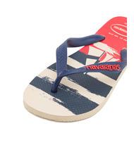HAVAIANAS Infradito TOP NAUTISCH Beige Stroh/Marineblau/Rubinrot - Herrenschuhe - 3