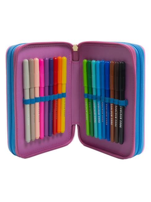 DREAMS&FLOWERS Federmäppchen mit 3 Reißverschlüssen und Schulset Schwarz - Etuis und Zubehör