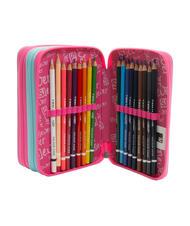 SJGANG EVER Federmäppchen mit 3 Reißverschlüssen und Schulset RHODAMINROT - Etuis und Zubehör - 3