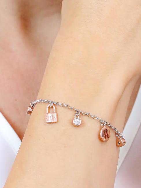 RAMBLA Armband mit Anhängern und Zirkonen Stahl-Gold - Armbänder