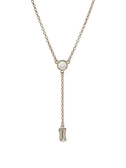 BROADWAY Halskette mit Logoanhänger und Zirkonen Gold - Halsketten