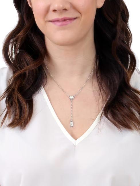 BROADWAY Halskette mit Logoanhänger und Zirkonen Stahl - Halsketten