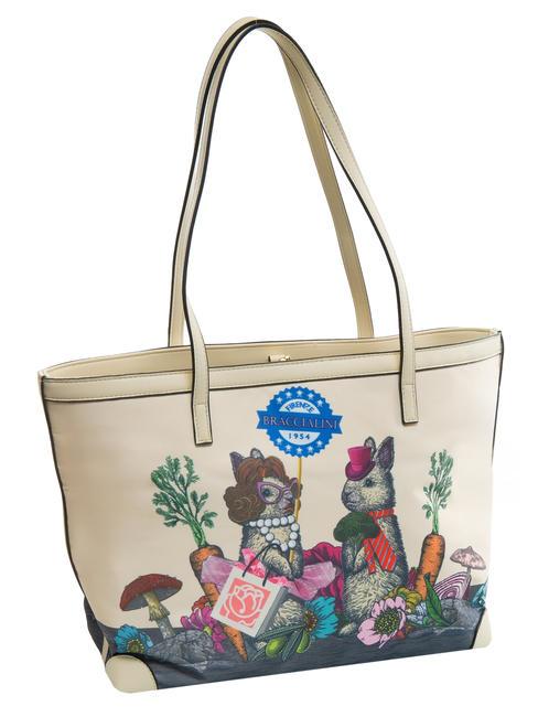 JENNIFER Einkaufstasche mit Aufdruck Beige - Damentaschen