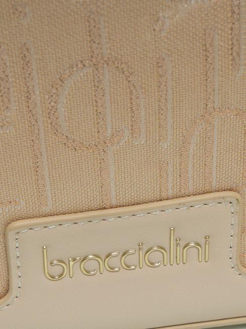 FONT Kameratasche aus Jacquard Beige - Damentaschen