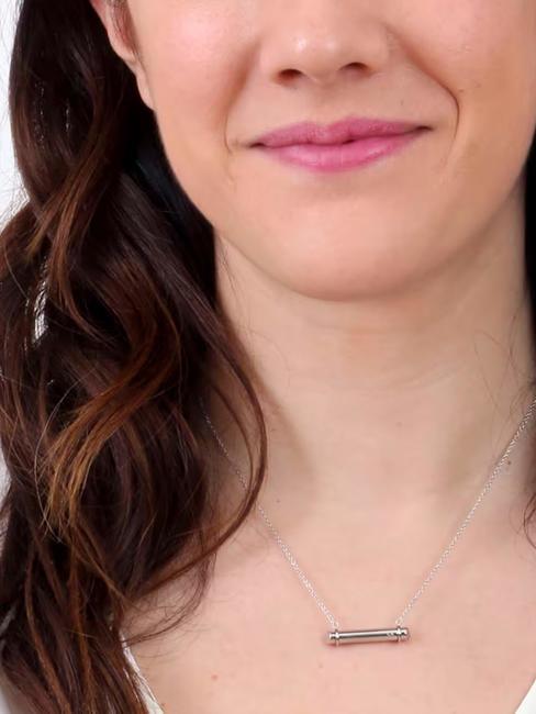 SCULPTURAL Halskette mit Logoleiste Stahl - Halsketten