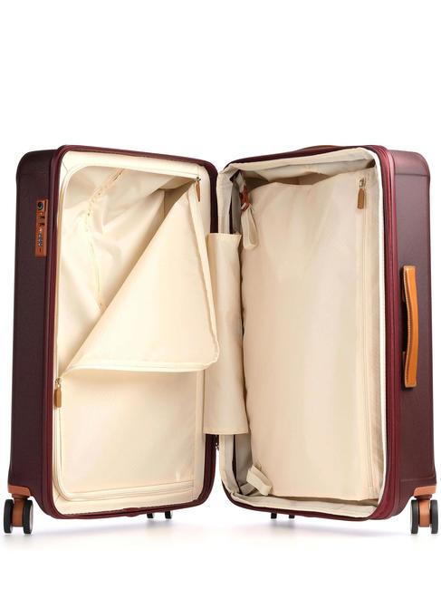 CAPRI Mittlerer Trolley mit USB-Anschluss Burgund - Harte Trolleys