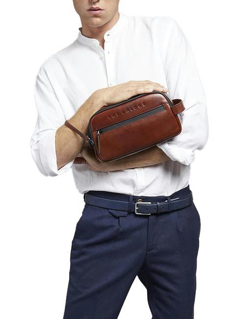 DAMIANO Lederschönheit Tiefsee abb. mattes dunkles Ruthenium - Beauty-Case