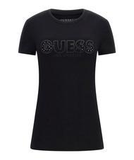 GUESS SANGALLO T-Shirt aus Stretch-Baumwolle jetbla - T-Shirts und Tops für Damen - 4