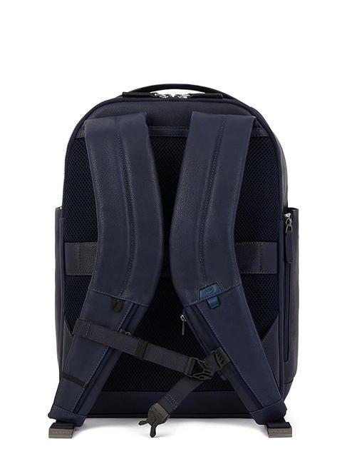 PAAVO Laptop-Rucksack 15,6", aus Leder Blau - PC-Rucksäcke