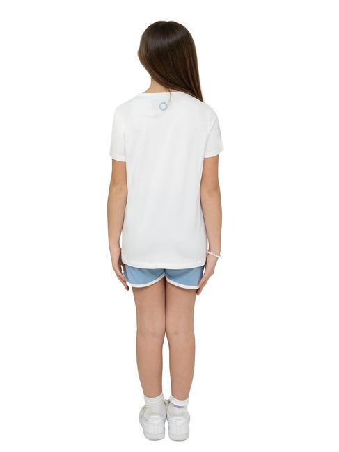 LIMEO Set aus Baumwoll-T-Shirt und Bermuda-Shorts weiß/azurblau - Trainingsanzüge für Kinder