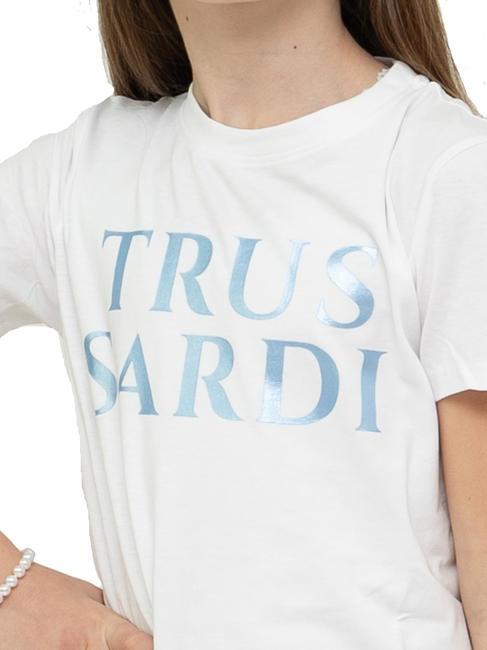 LIMEO Set aus Baumwoll-T-Shirt und Bermuda-Shorts weiß/azurblau - Trainingsanzüge für Kinder