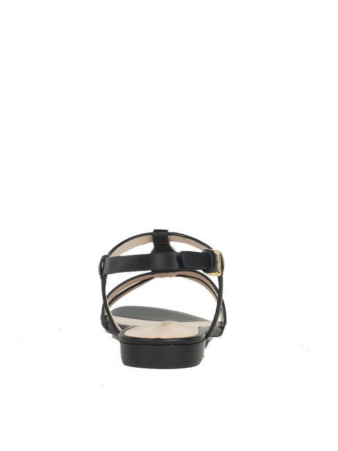 CHARA SMOOTH Flache Ledersandalen Schwarz - Damenschuhe