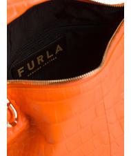 FURLA GINGER Kleine Handtasche aus Kokosleder fluoreszierendes Orange - Damentaschen - 3
