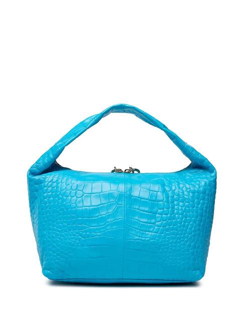 GINGER Kleine Handtasche aus Kokosleder cyan - Damentaschen