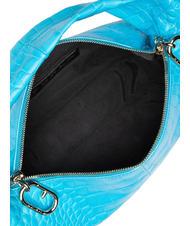 FURLA GINGER Kleine Handtasche aus Kokosleder cyan - Damentaschen - 5