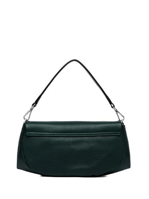 ADELE Clutch aus Leder mit Schulterriemen aus Metall dunkelgr&uuml;n - Damentaschen
