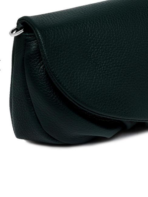 ADELE Clutch aus Leder mit Schulterriemen aus Metall dunkelgr&uuml;n - Damentaschen