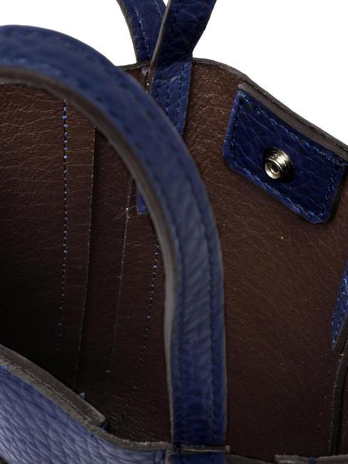 SUPERLIGHT Tasche aus geh&auml;mmertem Leder mit Doppelgriffen Galaxie blau-t.moro - Damentaschen