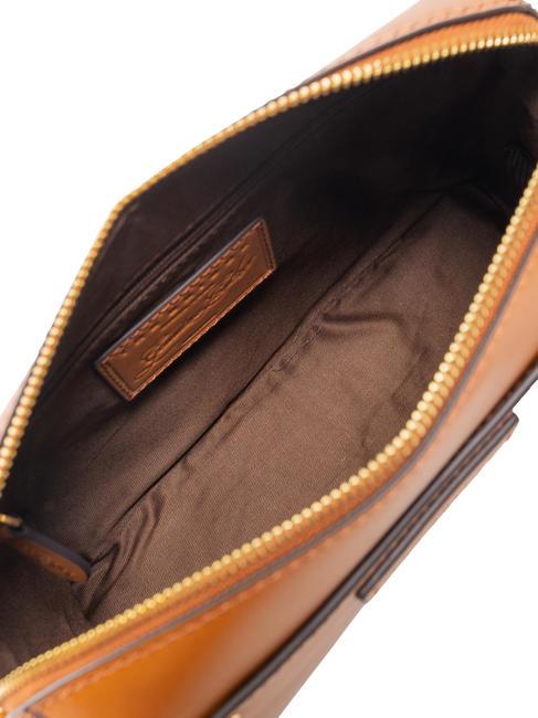 CECILIA Umhängetasche aus Leder Cognac / Gold - Damentaschen